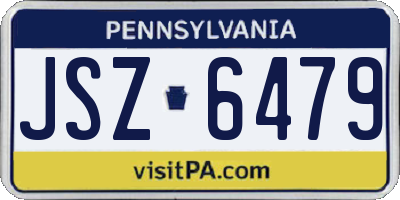 PA license plate JSZ6479