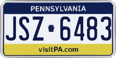 PA license plate JSZ6483