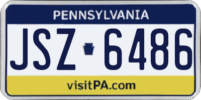 PA license plate JSZ6486