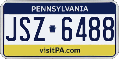 PA license plate JSZ6488