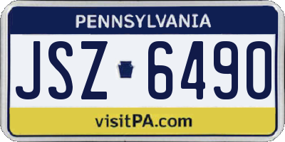 PA license plate JSZ6490