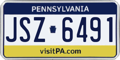 PA license plate JSZ6491
