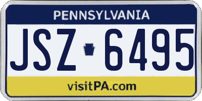 PA license plate JSZ6495
