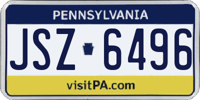 PA license plate JSZ6496