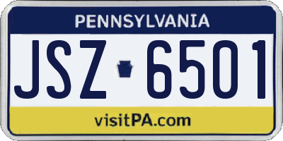 PA license plate JSZ6501