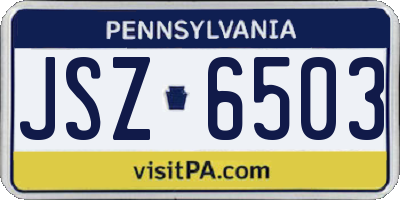 PA license plate JSZ6503