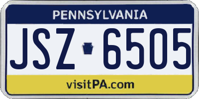 PA license plate JSZ6505