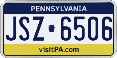 PA license plate JSZ6506