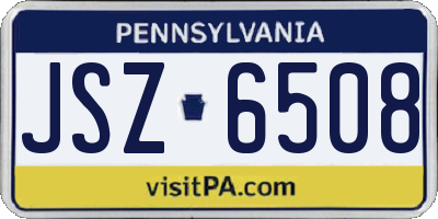 PA license plate JSZ6508