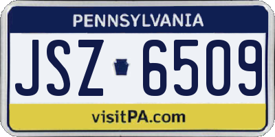 PA license plate JSZ6509