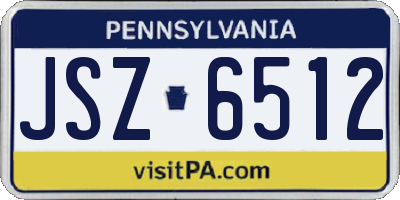 PA license plate JSZ6512