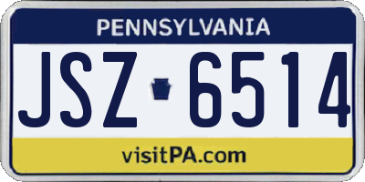 PA license plate JSZ6514