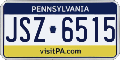 PA license plate JSZ6515