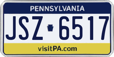 PA license plate JSZ6517