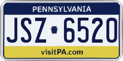 PA license plate JSZ6520