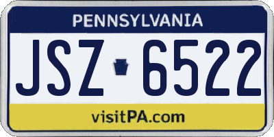 PA license plate JSZ6522