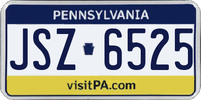 PA license plate JSZ6525