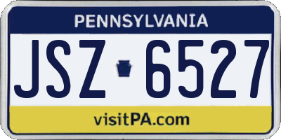 PA license plate JSZ6527