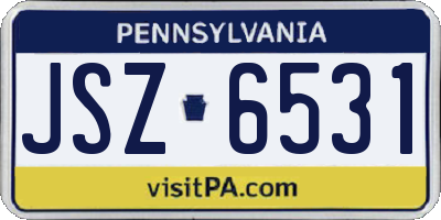 PA license plate JSZ6531