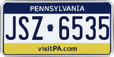 PA license plate JSZ6535