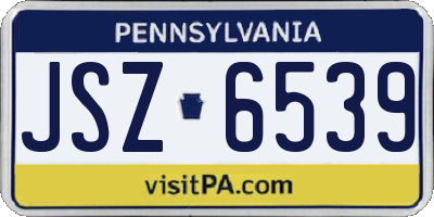 PA license plate JSZ6539
