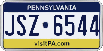 PA license plate JSZ6544