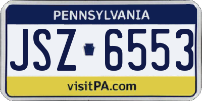 PA license plate JSZ6553