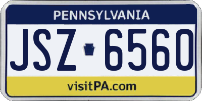 PA license plate JSZ6560