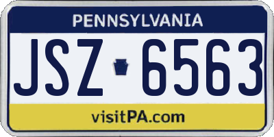 PA license plate JSZ6563