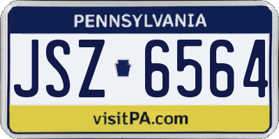 PA license plate JSZ6564