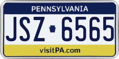 PA license plate JSZ6565