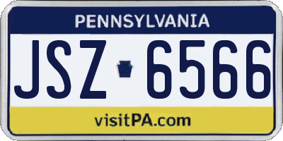 PA license plate JSZ6566