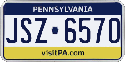 PA license plate JSZ6570
