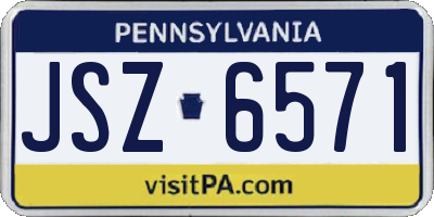 PA license plate JSZ6571