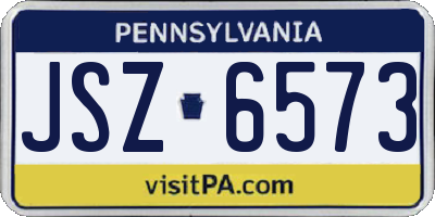 PA license plate JSZ6573
