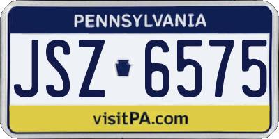 PA license plate JSZ6575