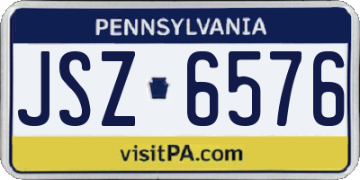 PA license plate JSZ6576