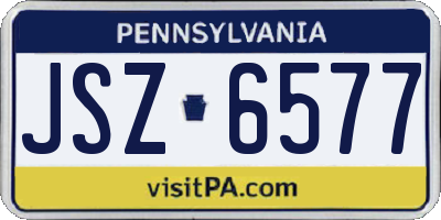 PA license plate JSZ6577