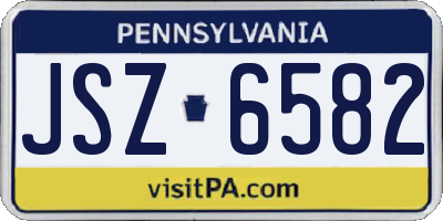 PA license plate JSZ6582