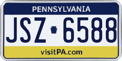 PA license plate JSZ6588