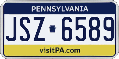 PA license plate JSZ6589