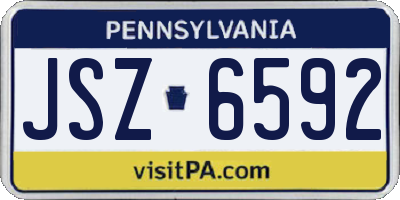PA license plate JSZ6592
