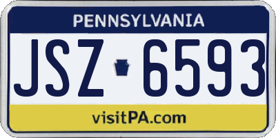 PA license plate JSZ6593