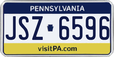PA license plate JSZ6596