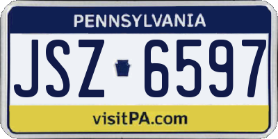 PA license plate JSZ6597