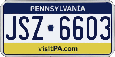 PA license plate JSZ6603