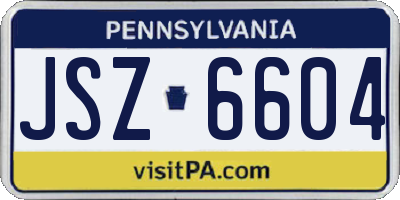 PA license plate JSZ6604