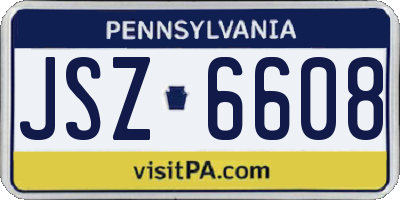 PA license plate JSZ6608