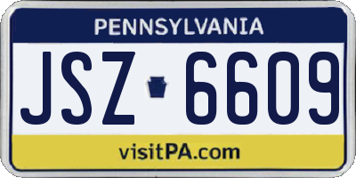 PA license plate JSZ6609