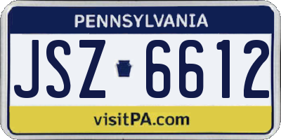PA license plate JSZ6612